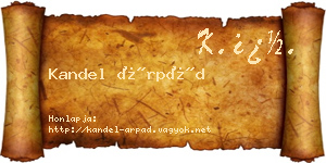 Kandel Árpád névjegykártya